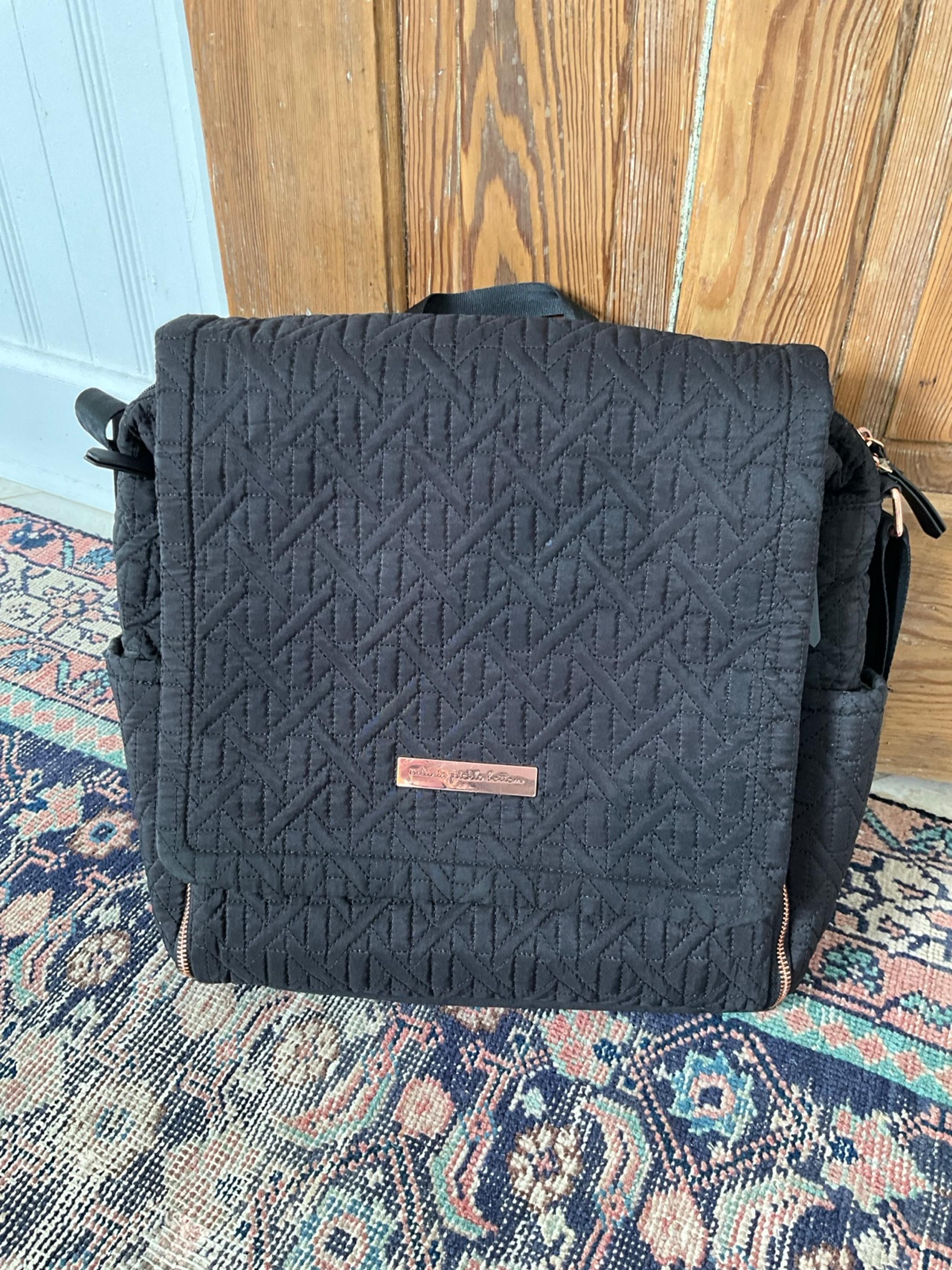 Petunia pickle bottom black quilted diaper bag