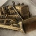 Vintage Metal Belt Buckle, Bulldozer, Scraper, Construction, Earth Moving