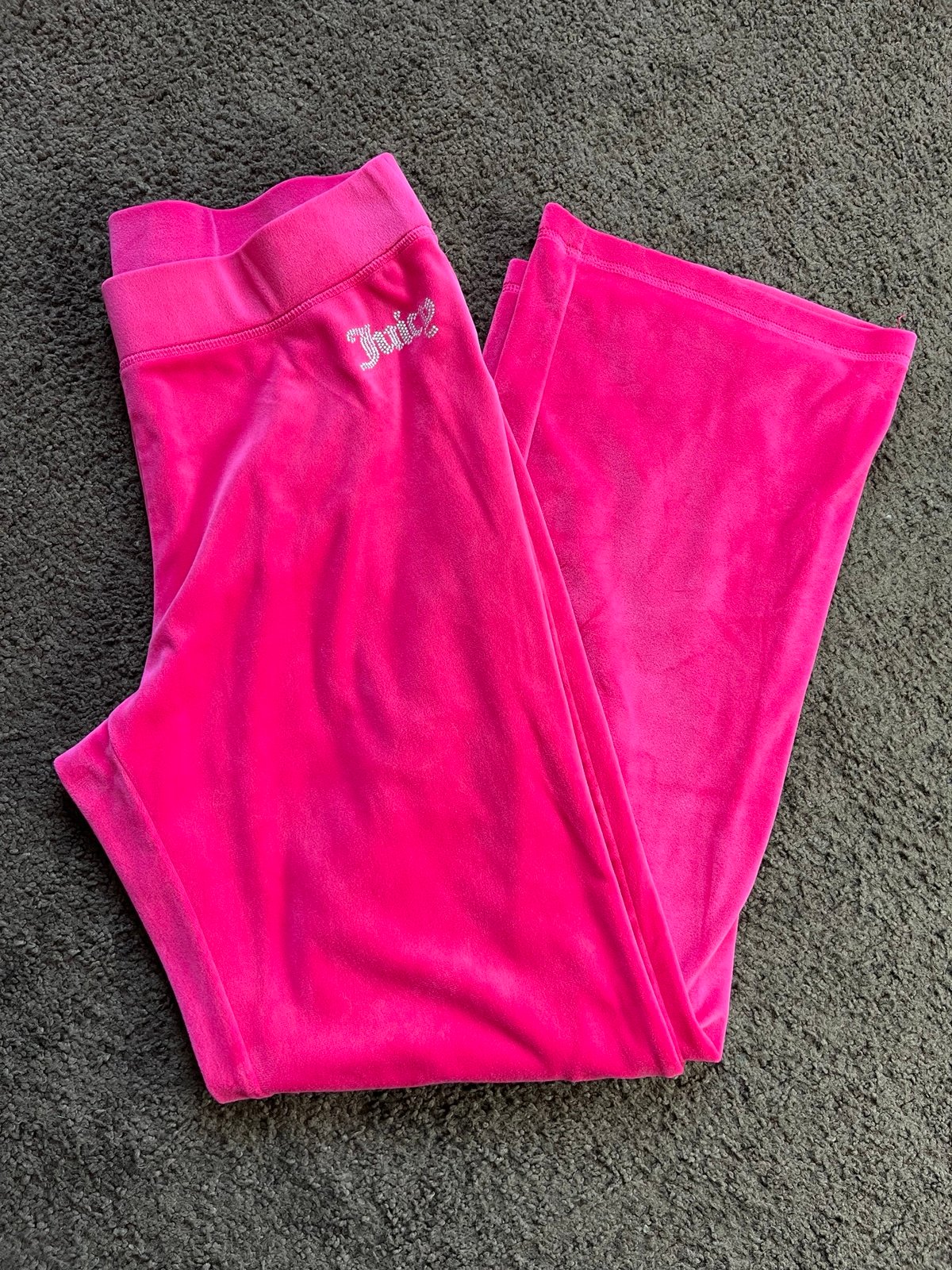 Y2K Style Juicy Couture Hot Pink Elastic Waistband Velour Pants Size M