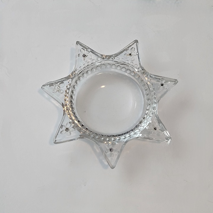 Antique Victorian Goofus Star Magnifier Glass Lens – 6” Diameter
