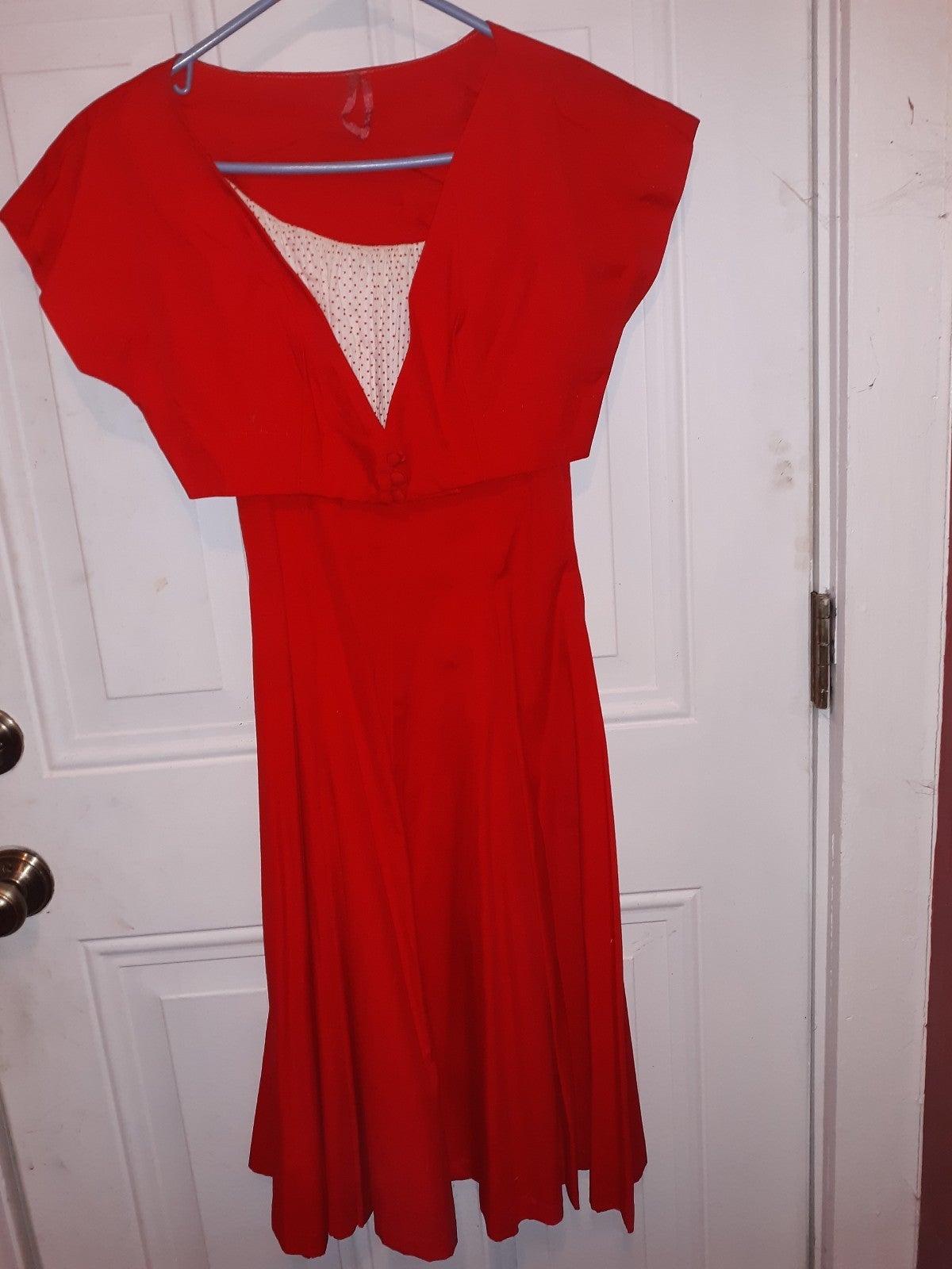 50s cotton rockabilly full circle Lucy style dress w cropped jacket. Small