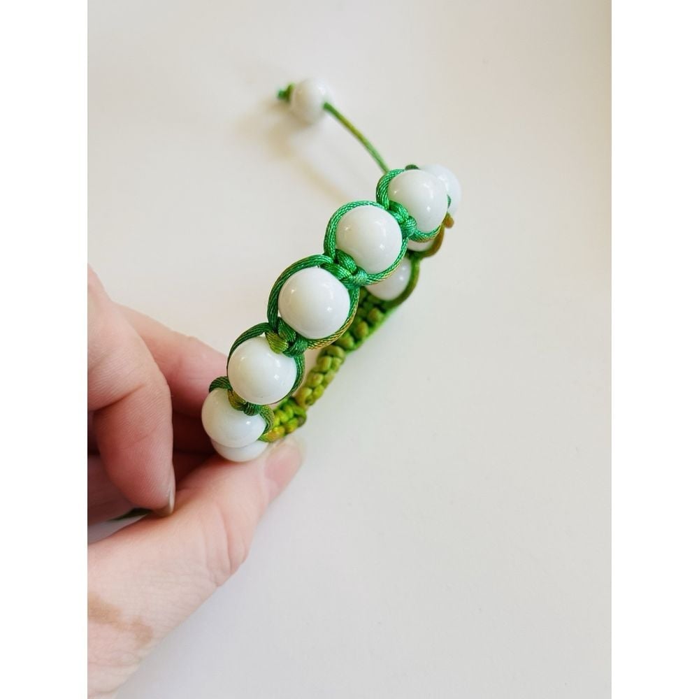VTG ESTATE Natural Icy Green Jadeite Jade Fine Bracelet Burma Beaded 11mm Beads