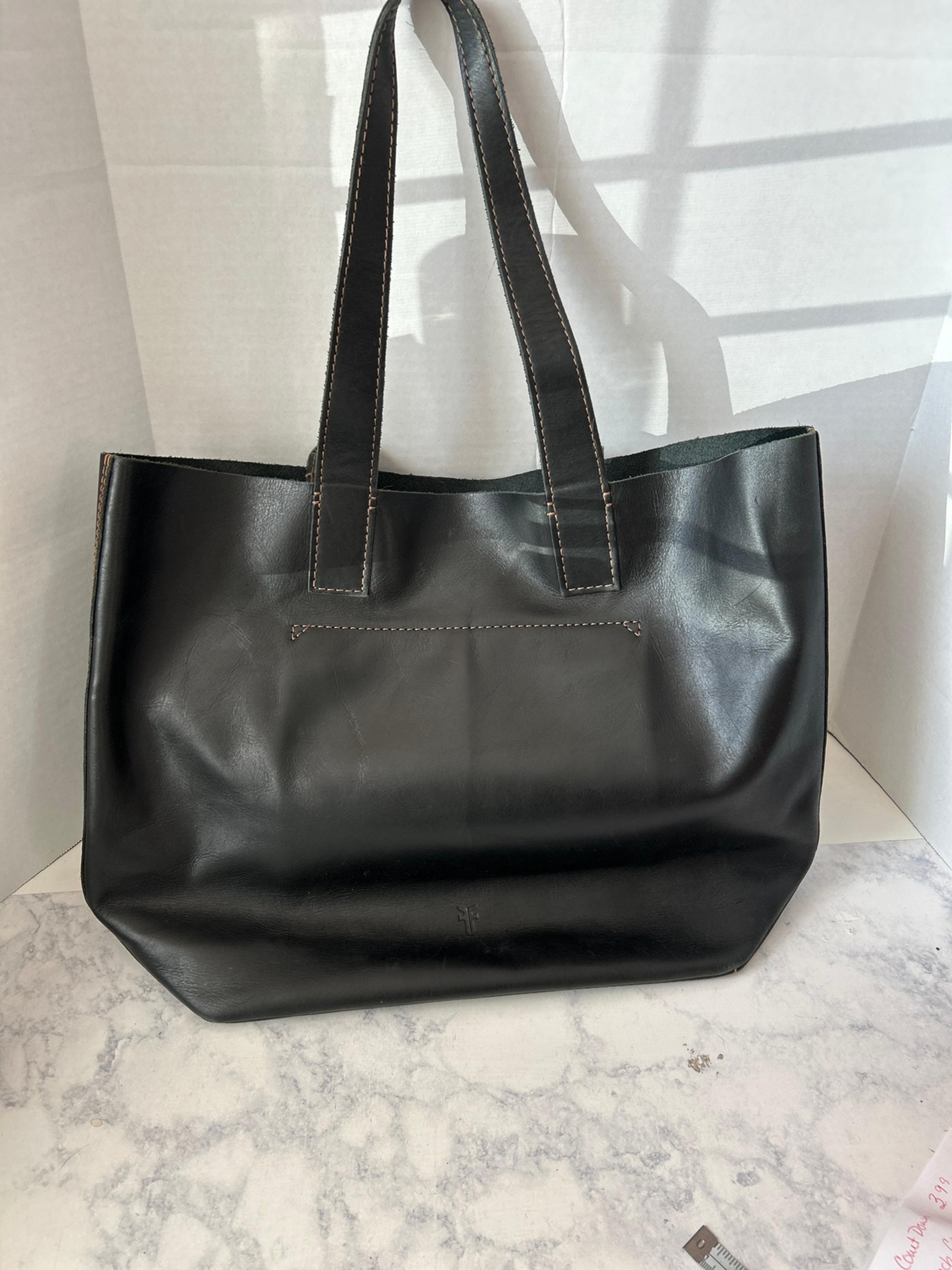 Frye Black Leather Carson Tote Bag