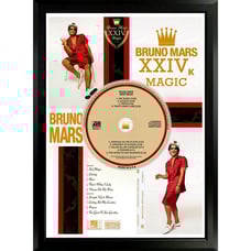 Bruno Mars - Framed CD Poster, Pop & R&B, '24K Magic', 'Unorthodox Jukebox' Art