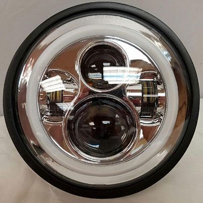 7″ DAYMAKER Kawasaki Vulcan Nomad 800 Chrome With Blue Halo HID LED Light Bulb H