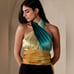 NWT! BANANA REPUBLIC CHARMED GREEN GIANA SILK HALTER TOP - Size 6