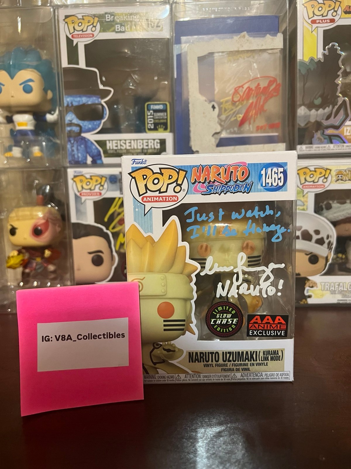 Naruto Kurama Link Mode Funko Pop Chase signed by Maile Flanagan