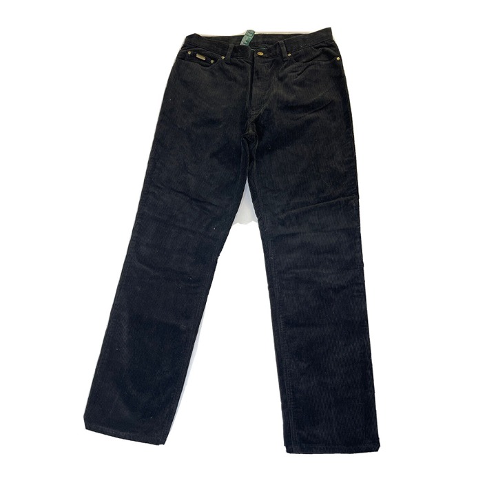 Vintage Lauren Ralph Lauren Womens 12 Wide Whale Corduroy Chino Pants Black