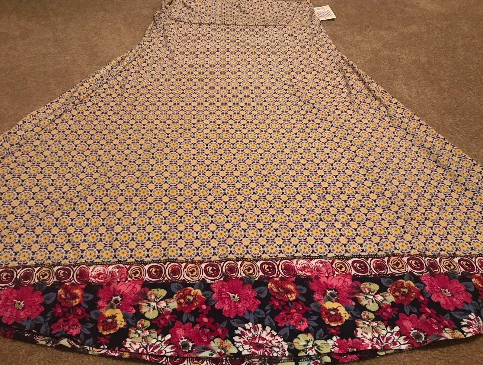 Medallion Floral Dip Maxi skirt Lularore 3XL 24/26 XXXL 3X Unicorn LLR New NWT