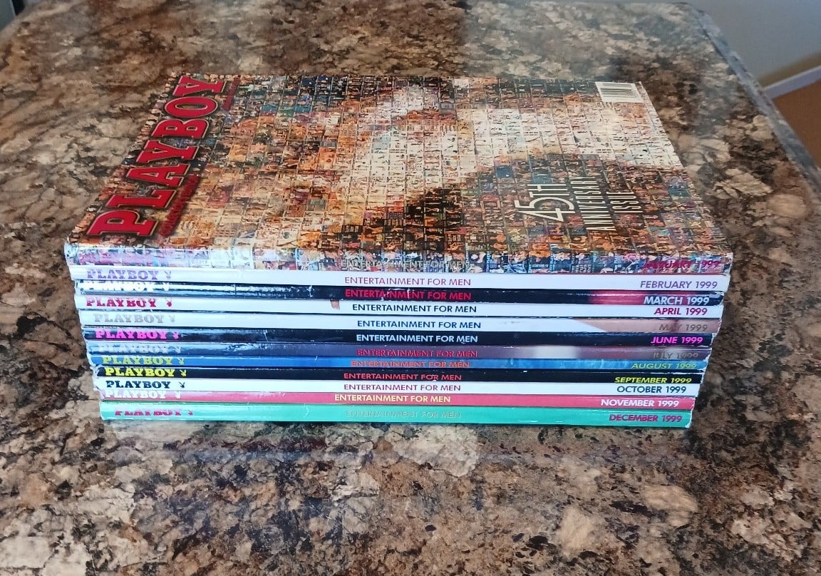 1999 Playboy Magazines Complete Set with centerfolds Lot of 12
