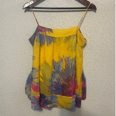 Vintage Diane Von Furstenberg 100% Silk Floral Chiffon Blouse Tank Size 10