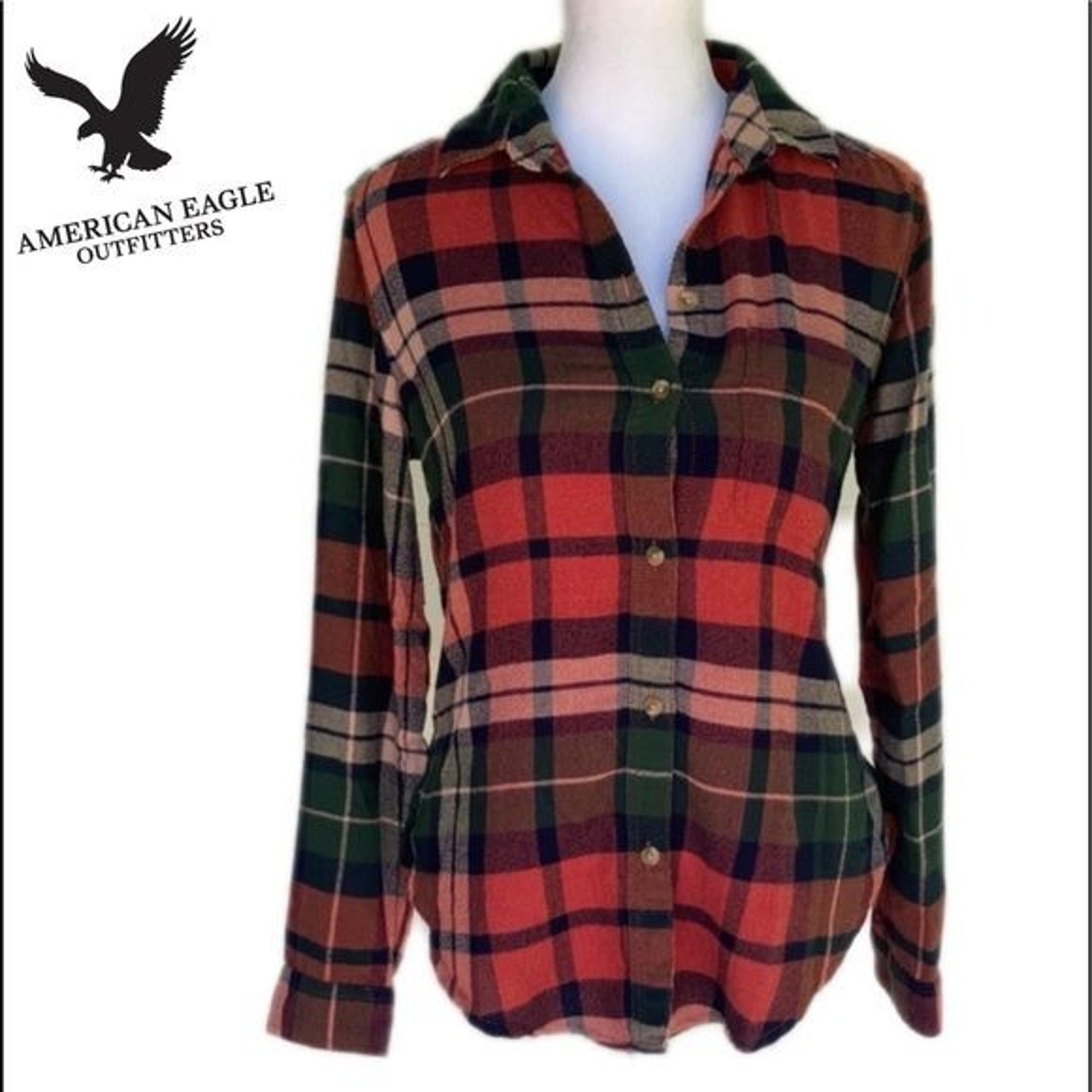 American Eagle Women's Boyfriend Flannel Button down shirt  XS