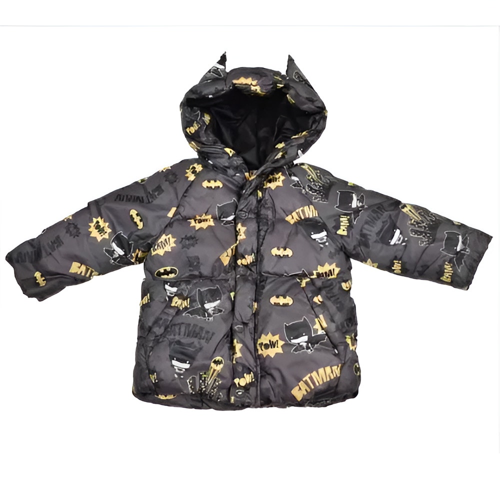 Zara Baby Boys Winter Outerwear Batman Fleece Lined Hooded Puffer Jacket 2/3Y