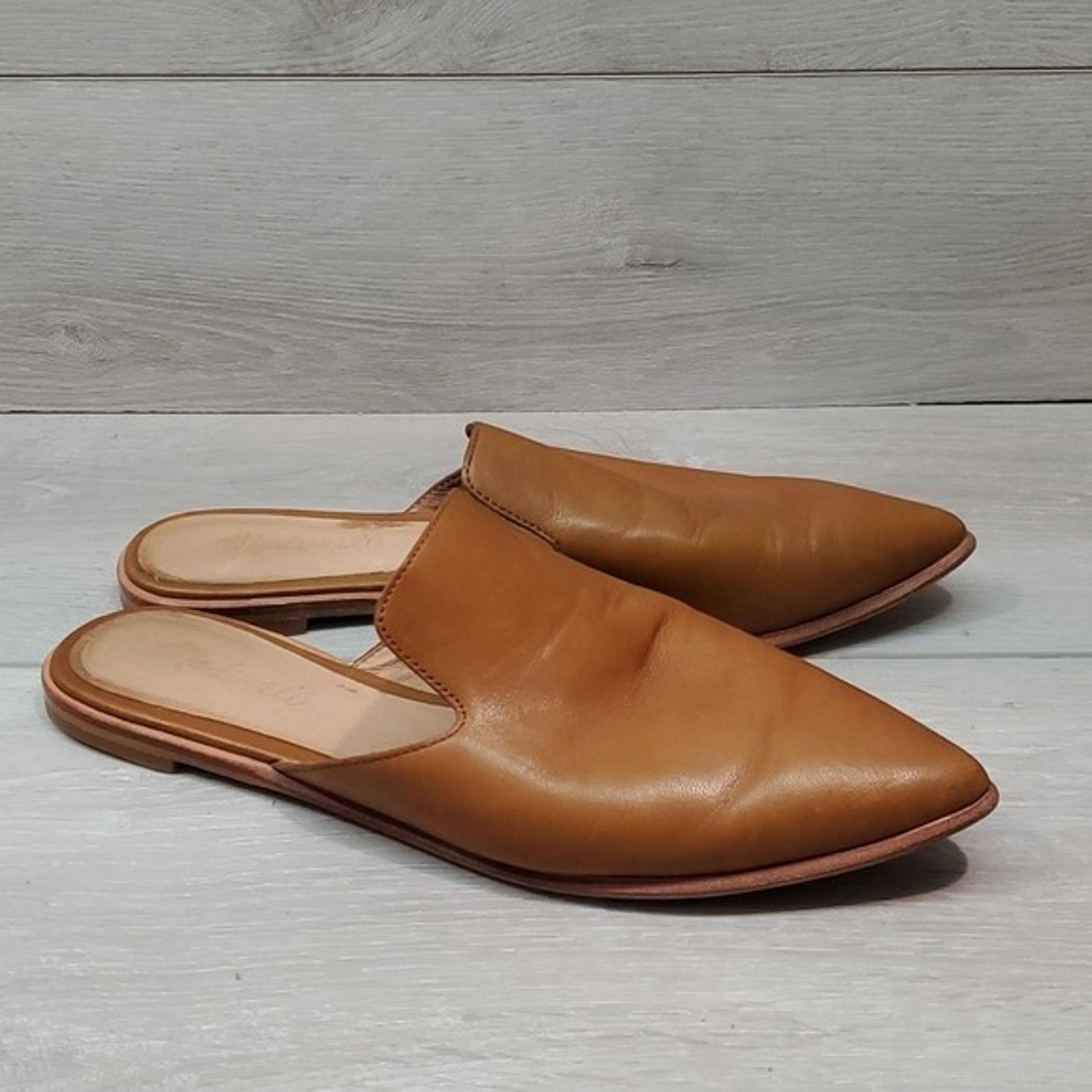 Madewell Womens Leather The Pointed Toe Mule Flats shoes sz 7.5