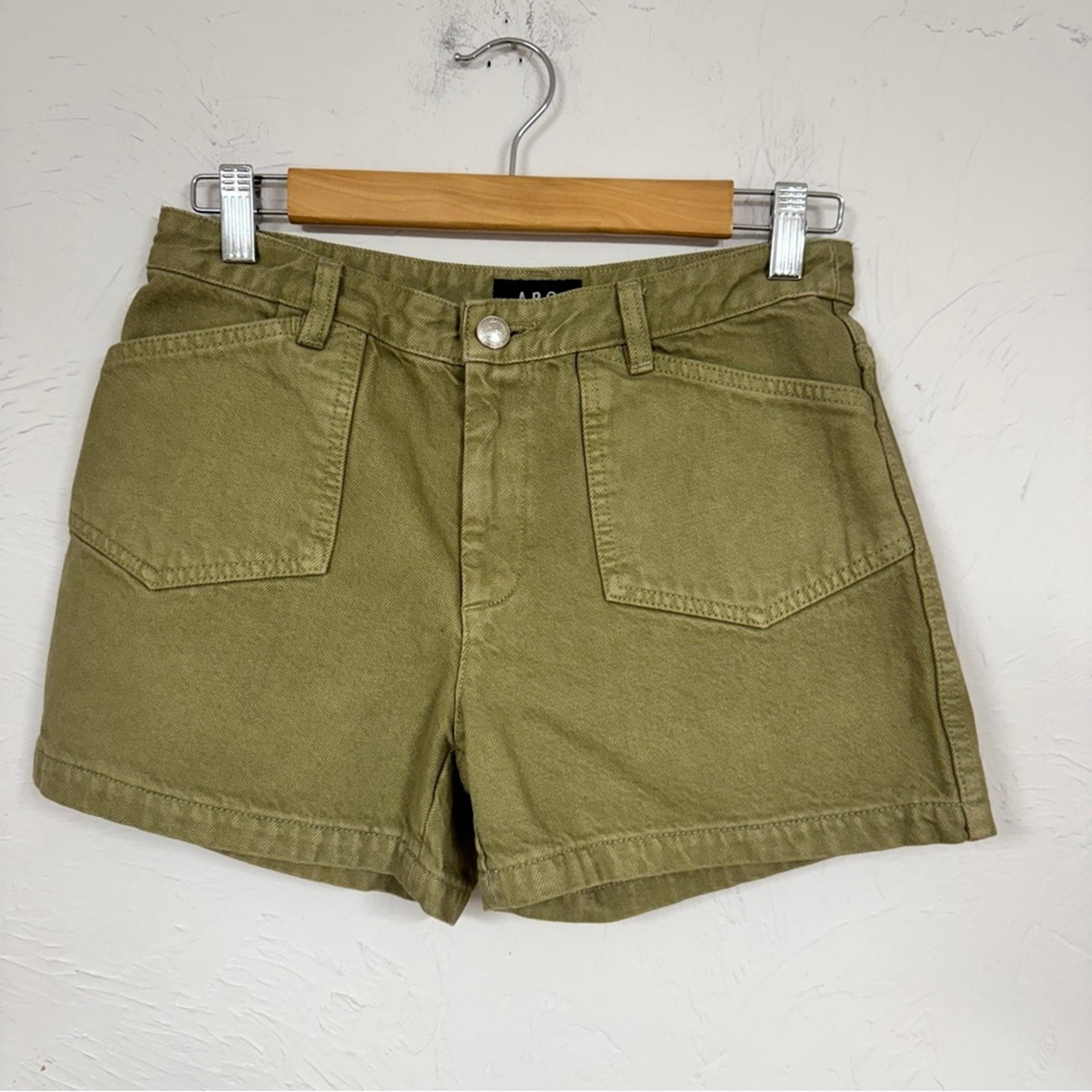 APC Olive Green Denim Shorts Womens 6 Casual Jean Beachy Basic Luxury