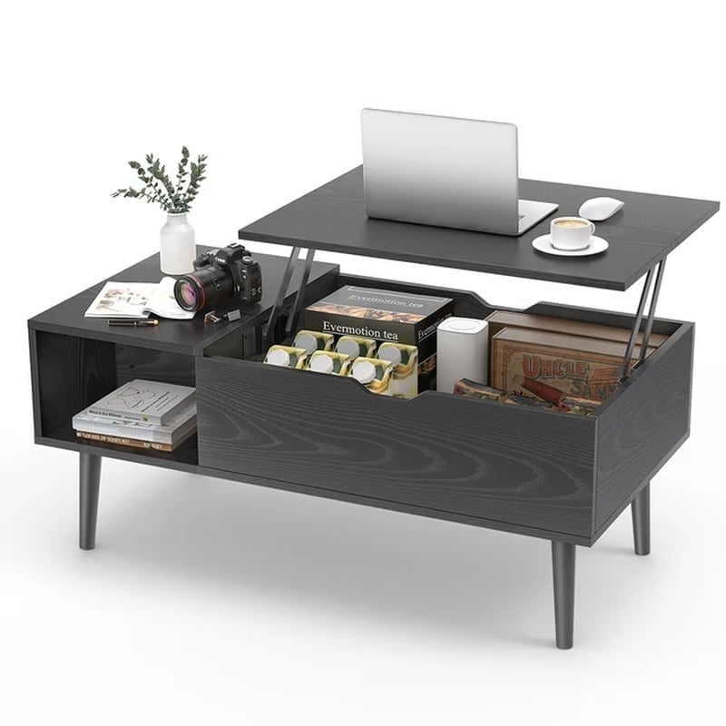 Lift Top Coffee Table 39.37 Wood with Adjustable Storage for Living Room
