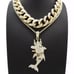 NEW ICED YOUNG DOLPH DOLPHIN PENDANT &18mm 18 ICE BLING MIAMI CHAIN SET