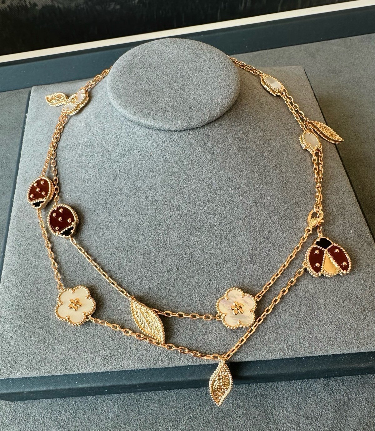 Ladybug necklace 925 silver 18k rose gold plated necklace