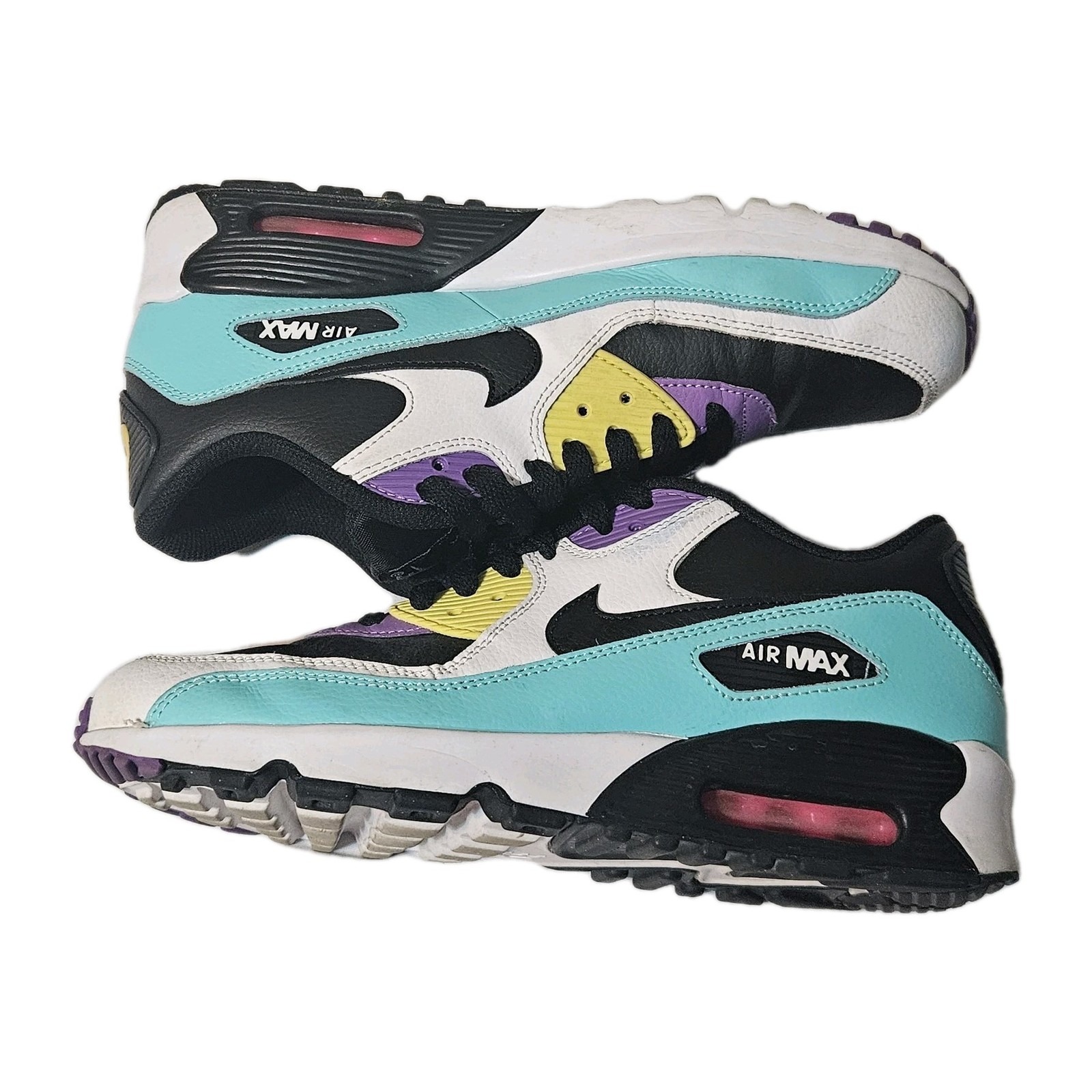 Nike Air Max 90 Leather (GS) 833412-030 Black Clear Jade Size Youth 7Y