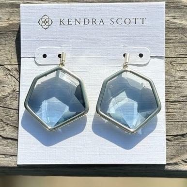 NWOT Kendra Scott Vanessa Silver Small Drop Earrings in Charcoal Gray Ombre