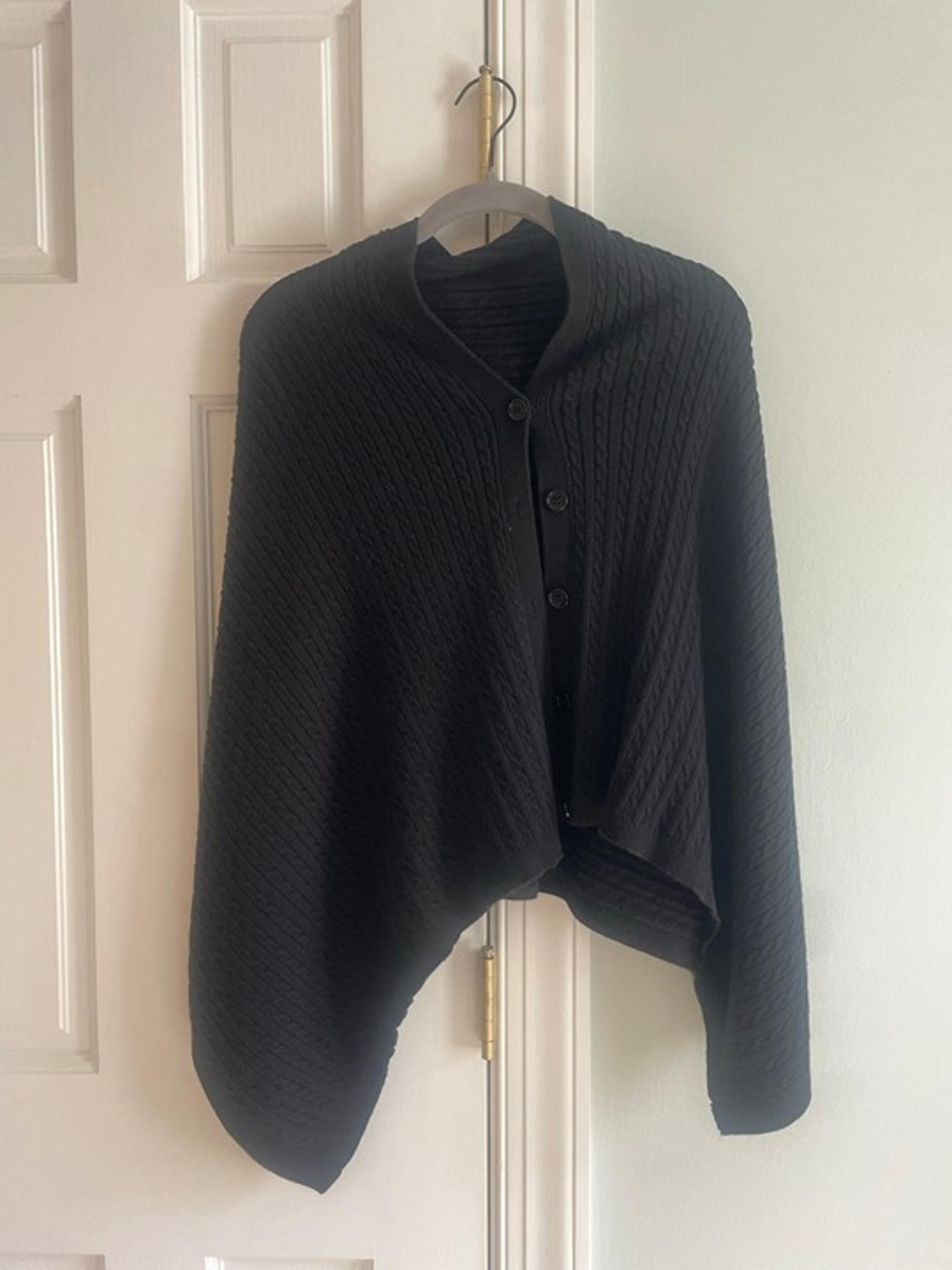 anthropologie black sweater poncho