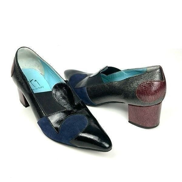 Thierry Rabotin Pumps Melanie LIPOPOLI Leather Black Blue Burgundy 37 US 6,5