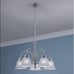 FALLSBROCK 5-Light Chandelier with Adjustable Chain, Frosted Glass Brushed Nicke