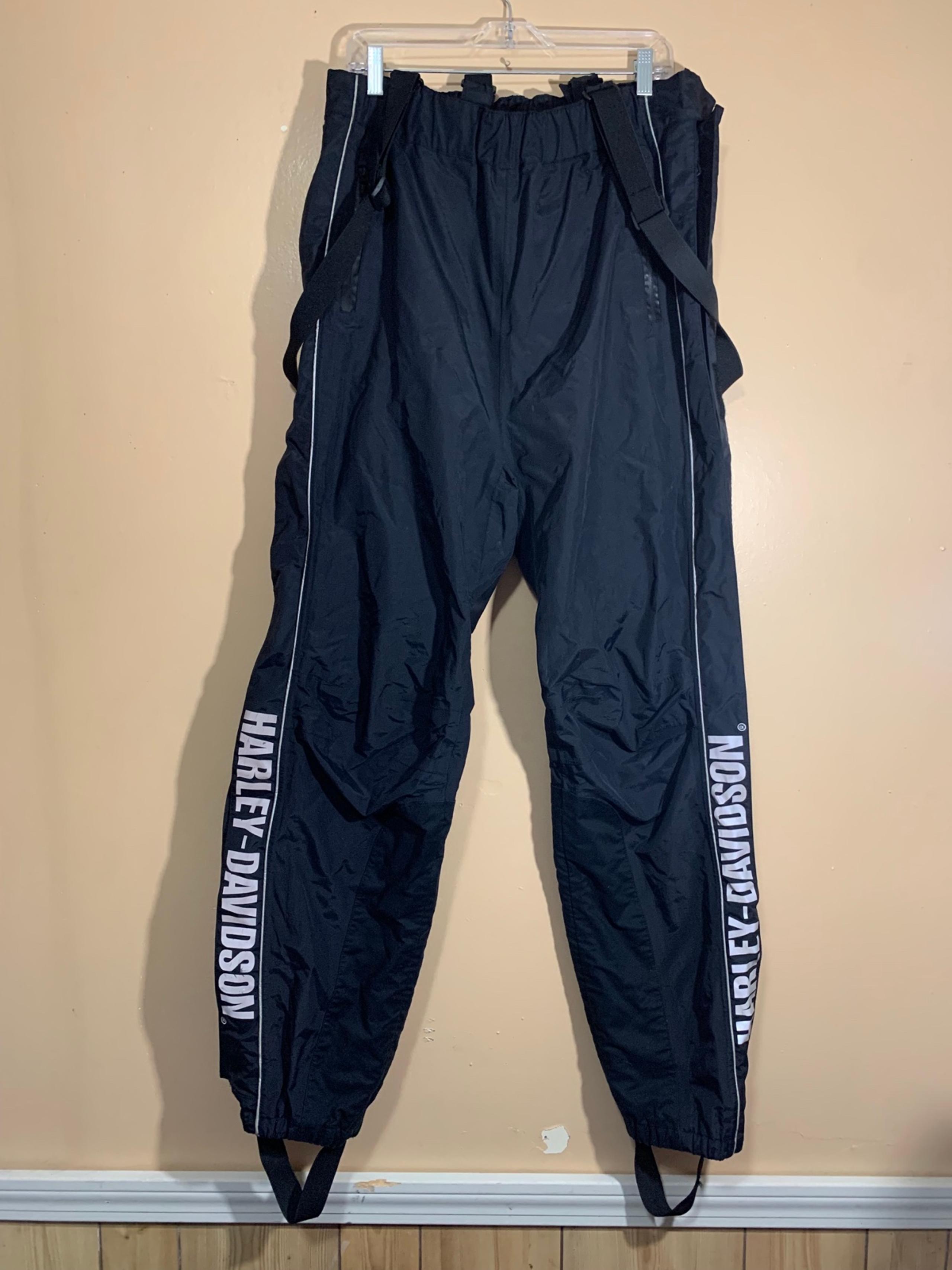 Harley Davidson Nylon Rain Proof Riding Motorcycle Pants Mens Sz L Overalls