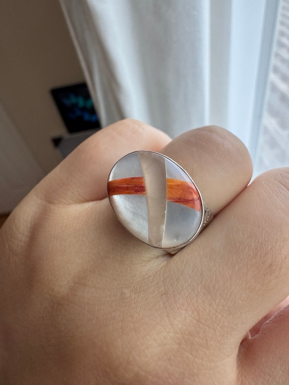 Pearl and Crystal Ring, Size 8
