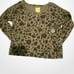Chaser waffle texture animal print green & black top. Kangaroo pouch NWT size S.