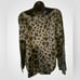 Chaser waffle texture animal print green & black top. Kangaroo pouch NWT size S.