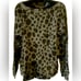 Chaser waffle texture animal print green & black top. Kangaroo pouch NWT size S.