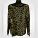 Chaser waffle texture animal print green & black top. Kangaroo pouch NWT size S.