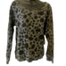Chaser waffle texture animal print green & black top. Kangaroo pouch NWT size S.