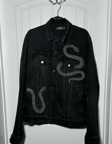 New Rare Crystal Jean Jacket