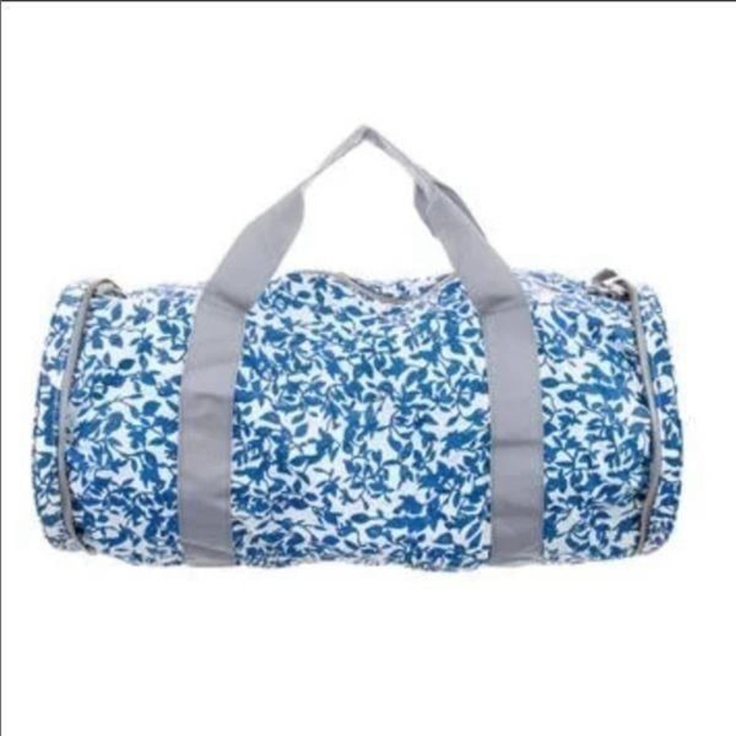 DVF White Blue Floral Travel Duffle Bag - Diane von Furstenberg
