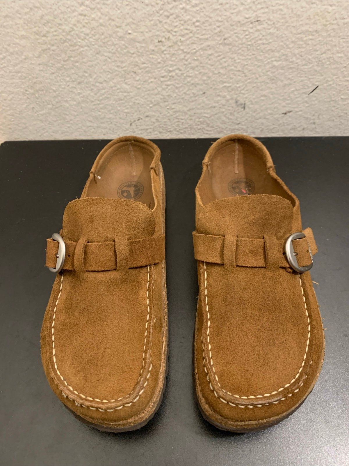 Birkenstock Womens BUCKLEY Suede Clog TEA Wide Sz 39E Women US 8