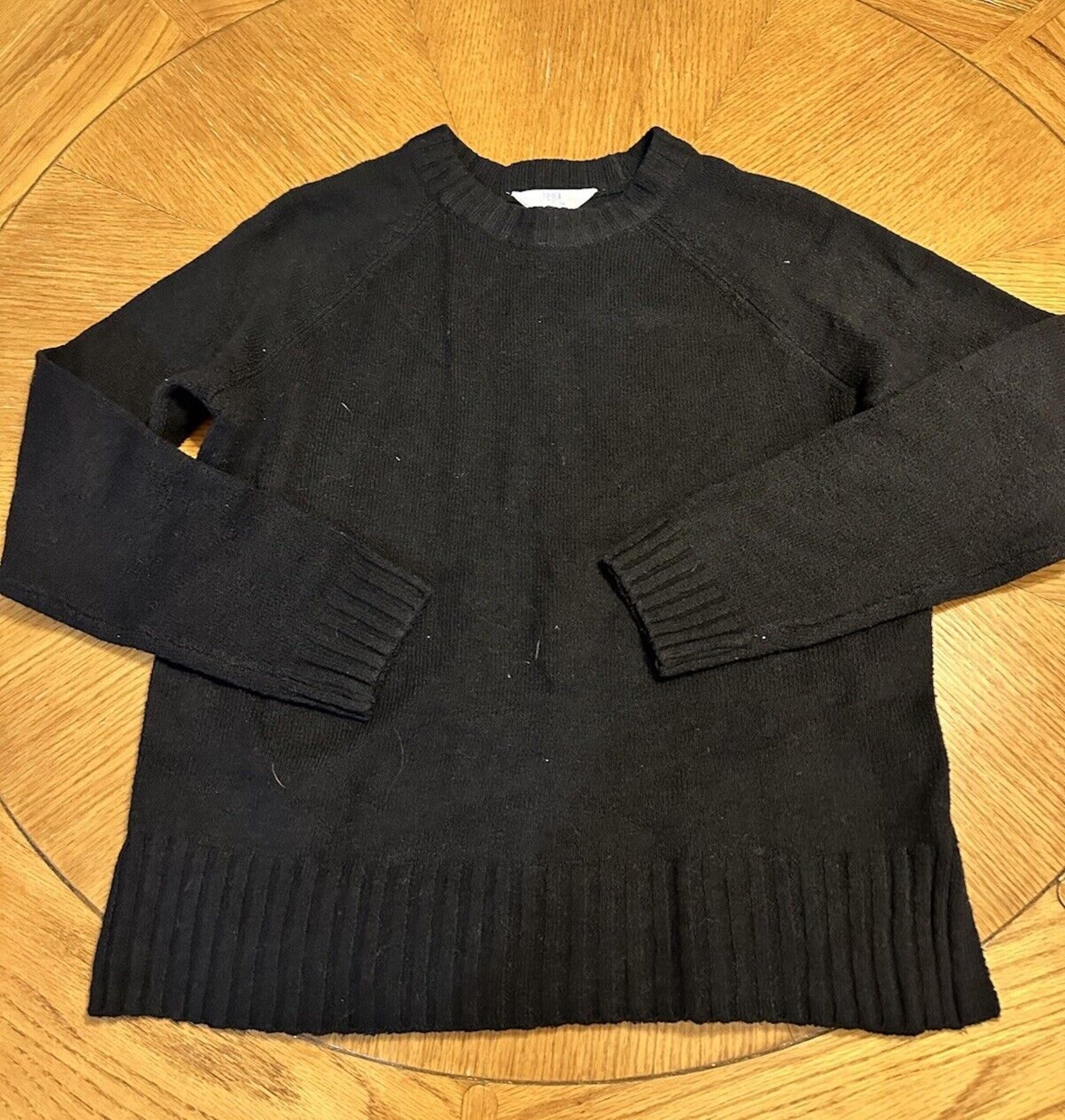 Women's Black Crew Neck Sweater Size Large - Time and Tru