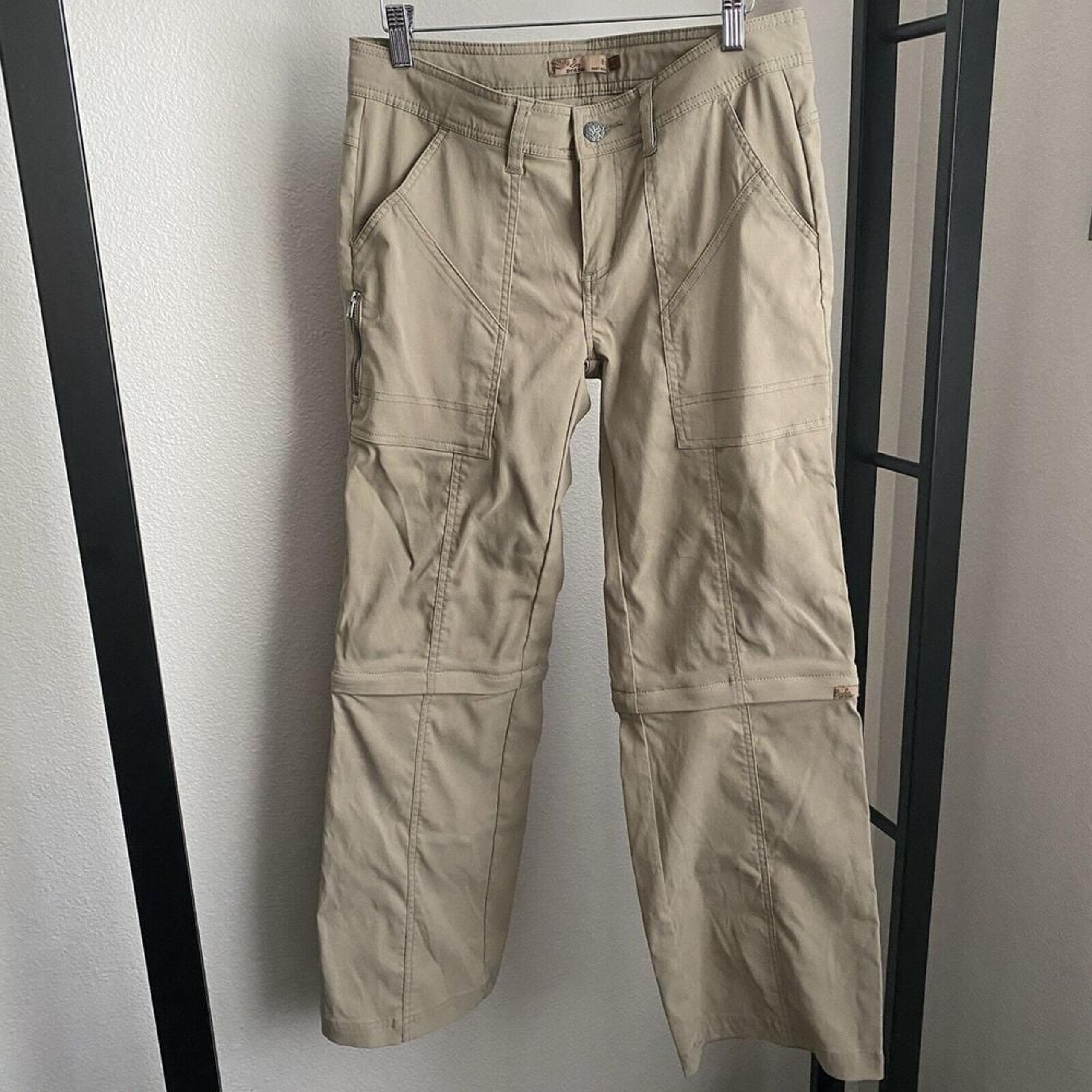 Prana Women's Hiking Pants Convertible Shorts Size 8 Khaki Activewear Outdoor