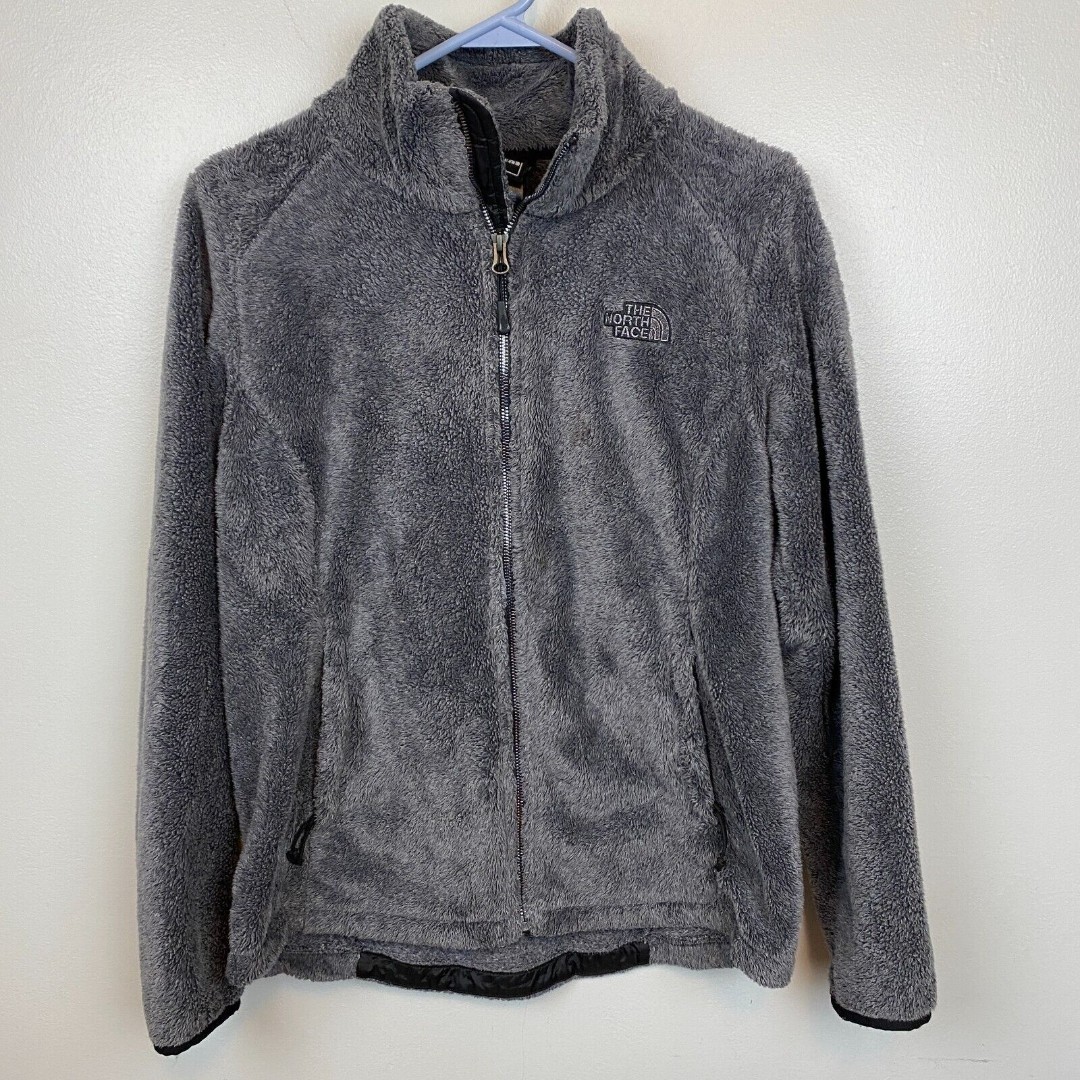 North Face Jacket Women's S Gray Long Sleeve Full Zip Fuzzy Sherpa Osito
