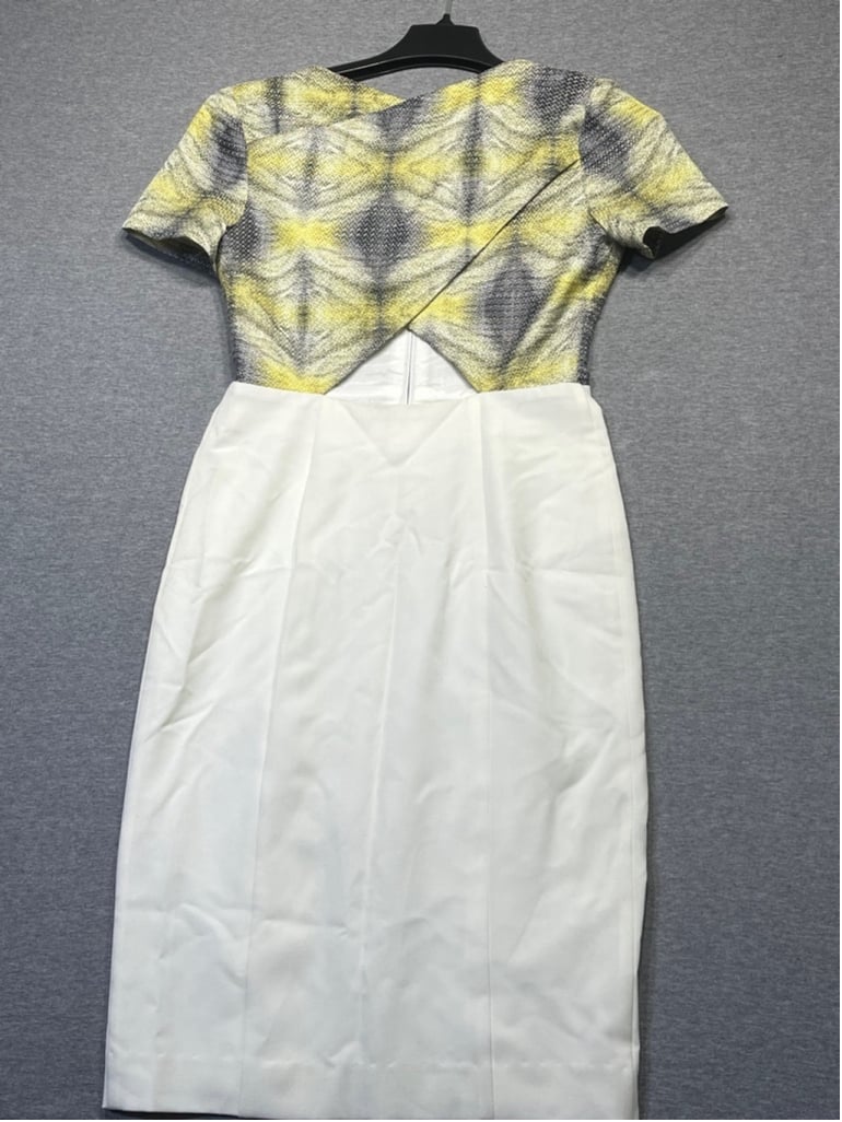 Women's Black Halo Dress Size 6 White Yellow
