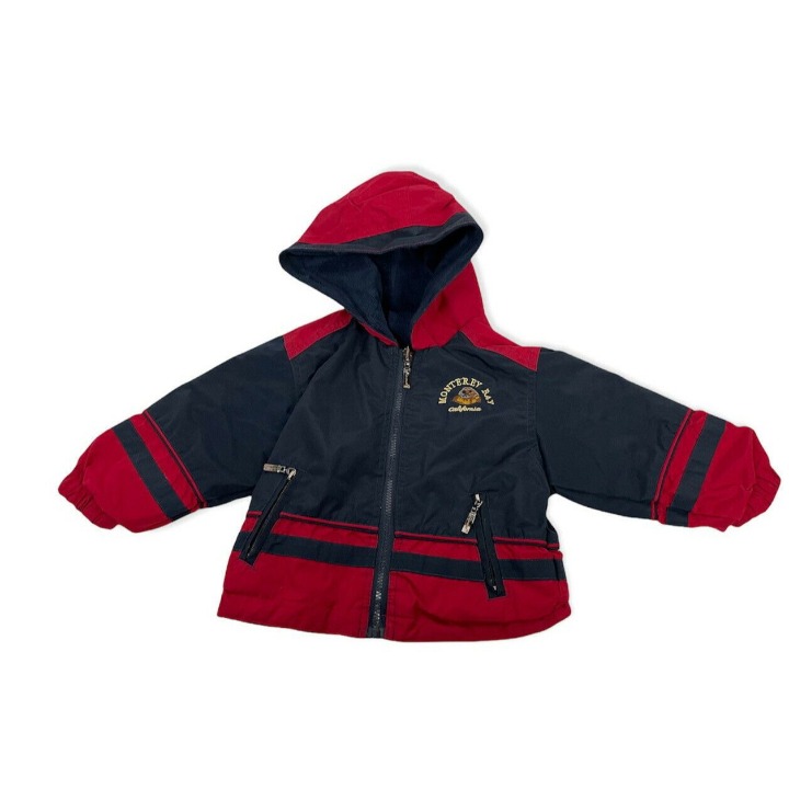 Monterey Bay CA Otter Toddler Boy Girl Blue Red Reversible Jacket XS 2 3 2T 3T