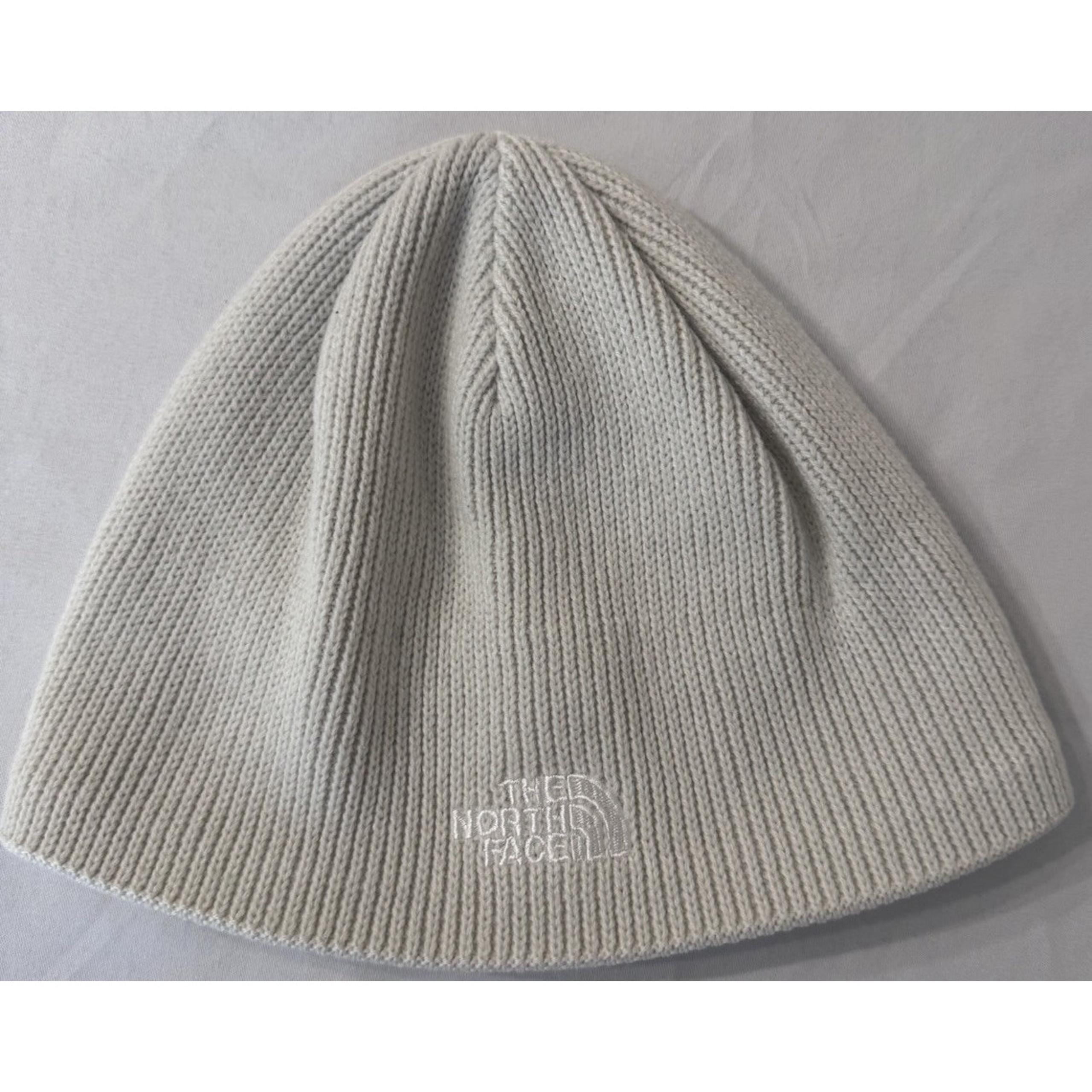 The North Face Beanie Women's Arctic White Knit Fleece Lined Winter Hat One Size
