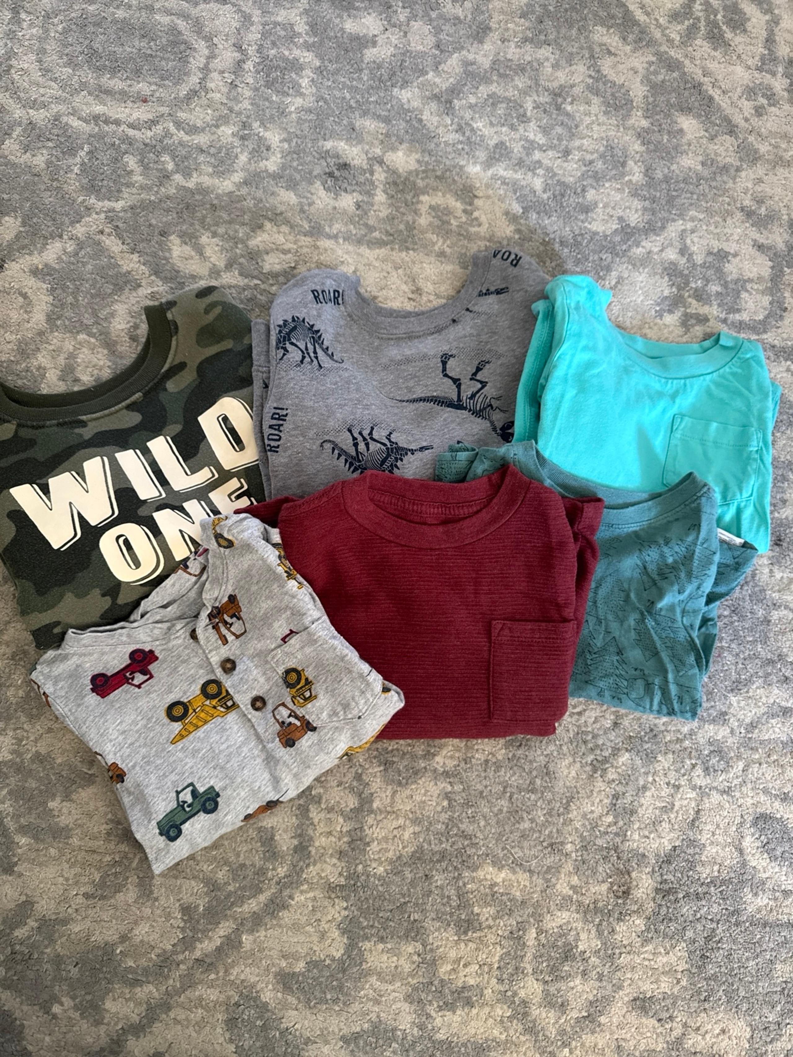 Set of 6 Boys Longsleeve Shirts Size 3T - Custom Variety Pack
