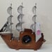 UNITED Solid Wood Electric Nautical Clipper Sailing Ship Battery Clock