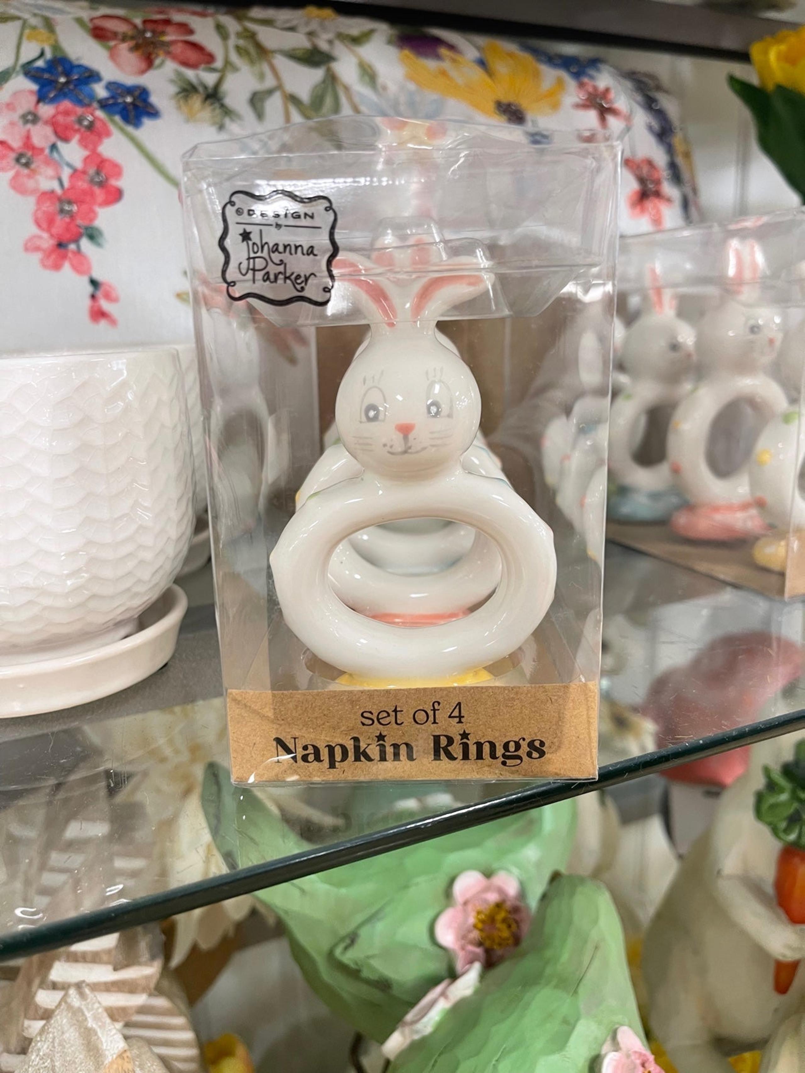 Johanna Parker Easter Bunny Napkin Rings Set of 4