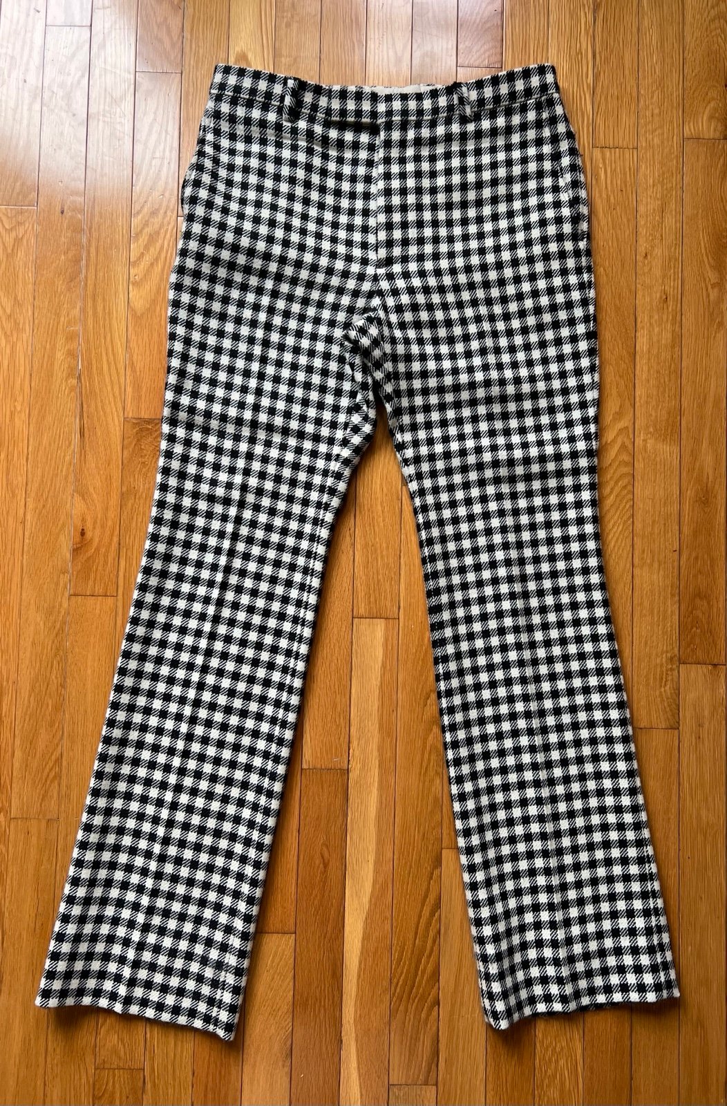 Gucci Gingham Wool Flare Trousers