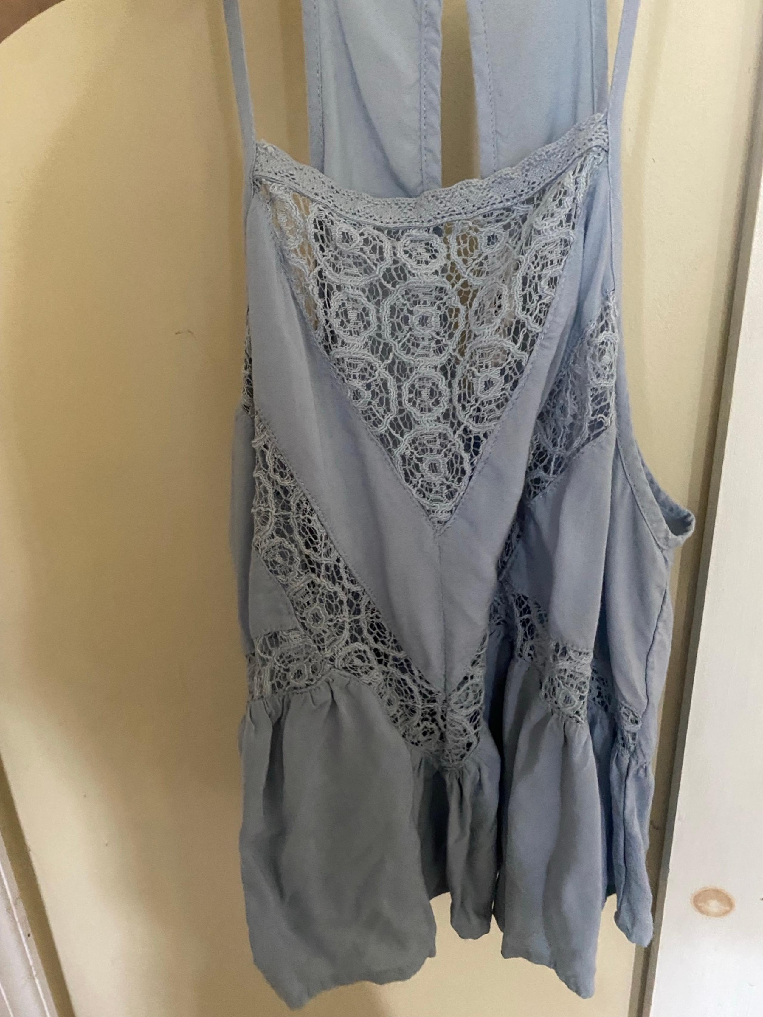 Blue lace top