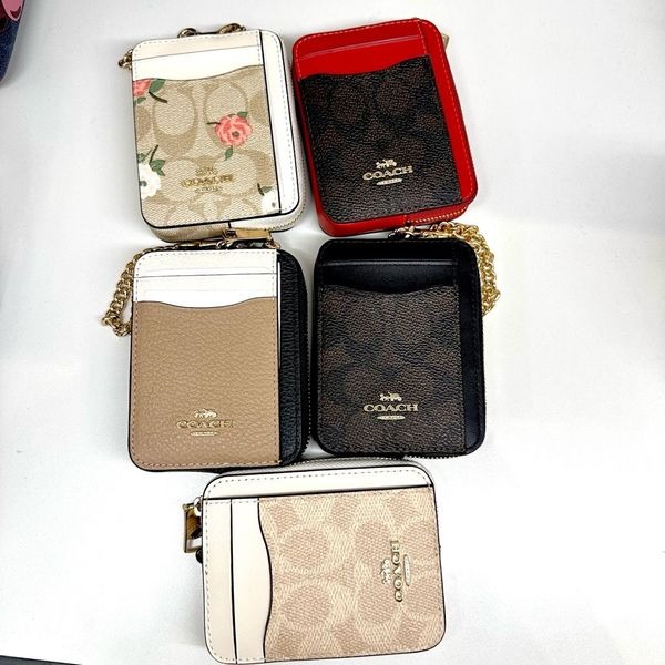 NWT ❤️ COACH Zip Card Case In Signature Canvas With Floral Print -Any 1 Wallet
