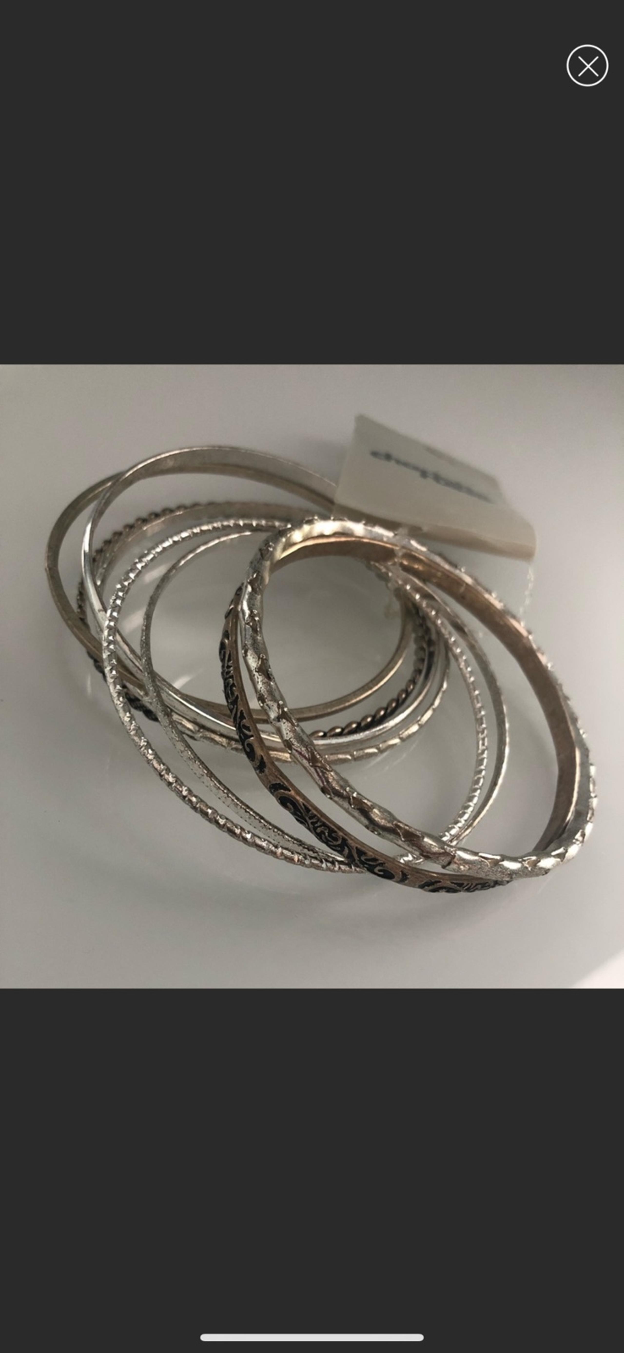 CHARLOTTE RUSSE Silver Bangle Bracelet Set NEW!